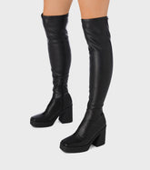 Wendy Black  Over The knee Platform Boots